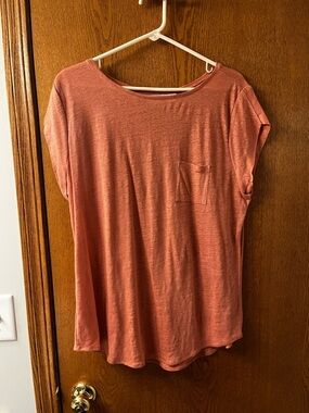 LOFT Short Sleeve Pocket Tee - Coral